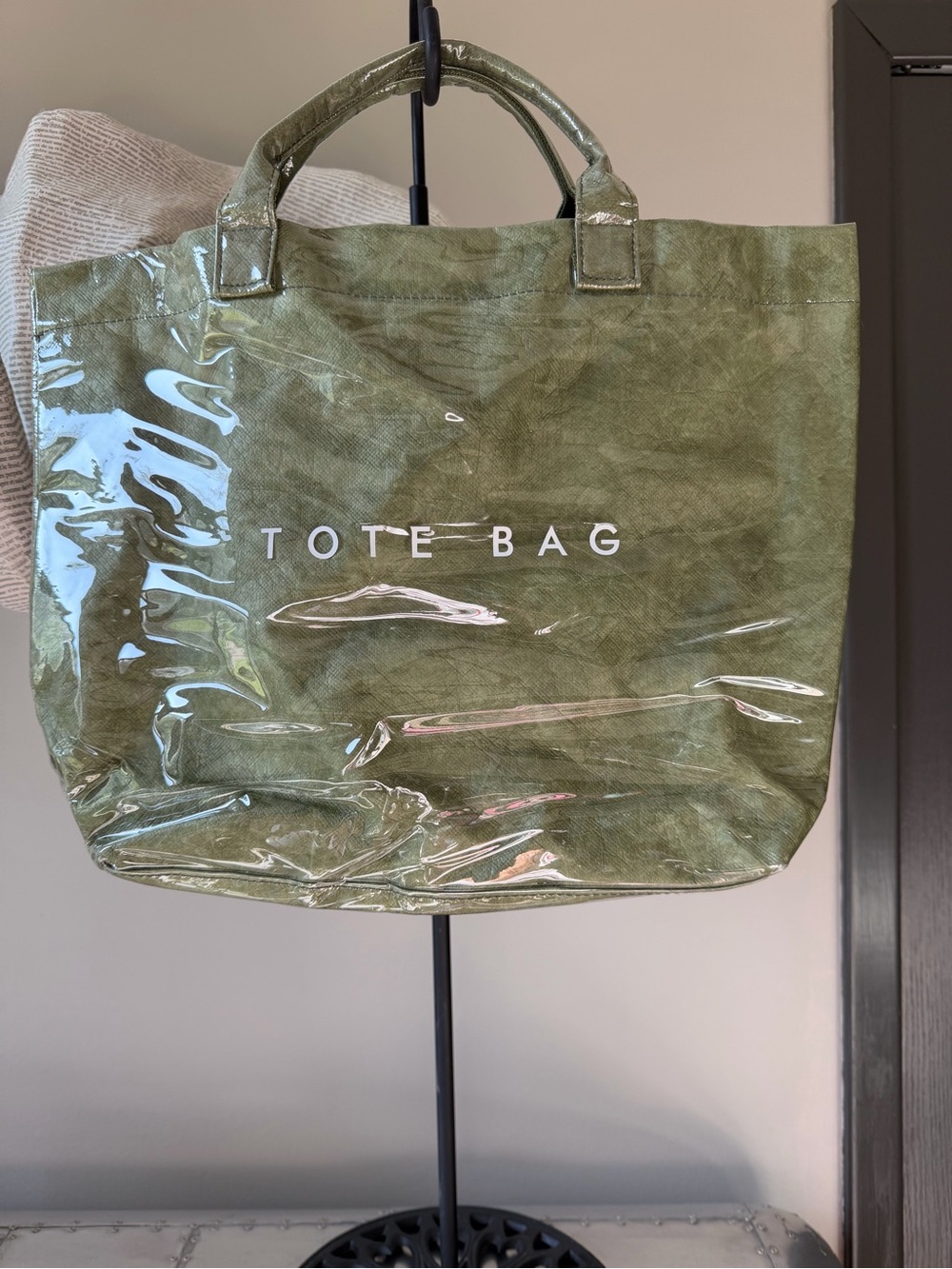 Tote Bag Olive Green Canvas Shopping Tote
